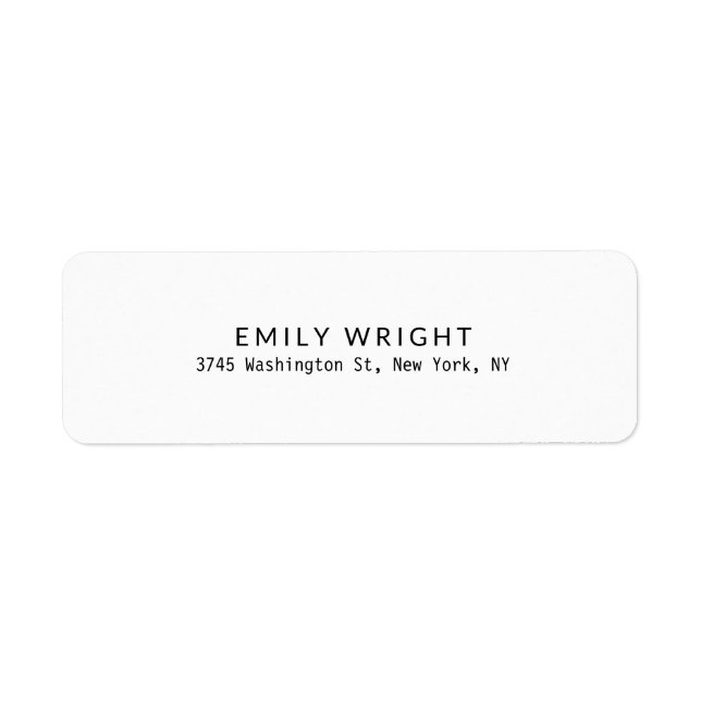 Modern Black & White Minimalist Professional Label (Front)
