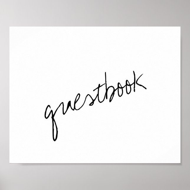 Modern Black & White Minimalist Script Wedding Poster (Front)