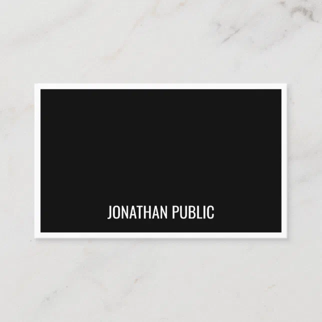 Modern Black White Minimalist Template Simple Business Card | Zazzle