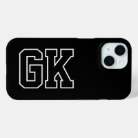 Modern Black White Monogram Initials