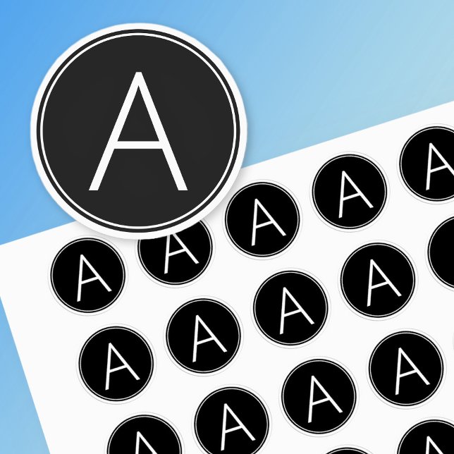 Modern Black & White Monogram Labels (Creator Uploaded)