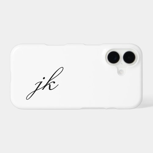 Modern Black White Monogram Name iPhone 17 Case