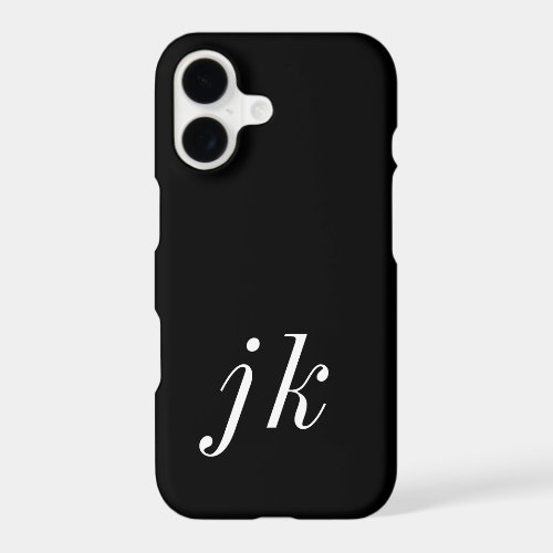 Modern Black White Monogram Name iPhone 17 Case