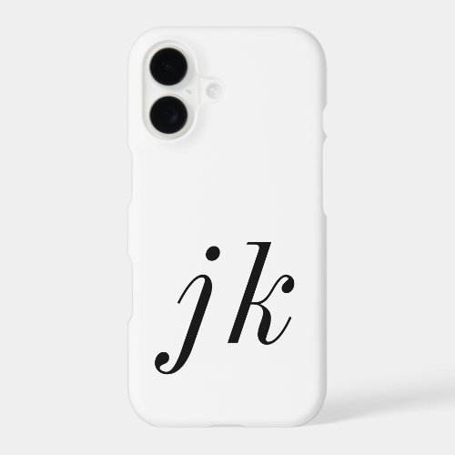 Modern Black White Monogram Name iPhone 17 Case