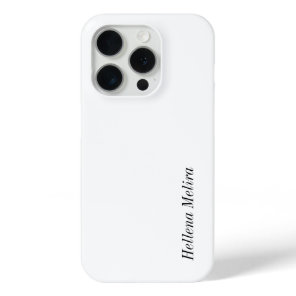 Modern Black White Monogram Name iPhone 15 Pro Case