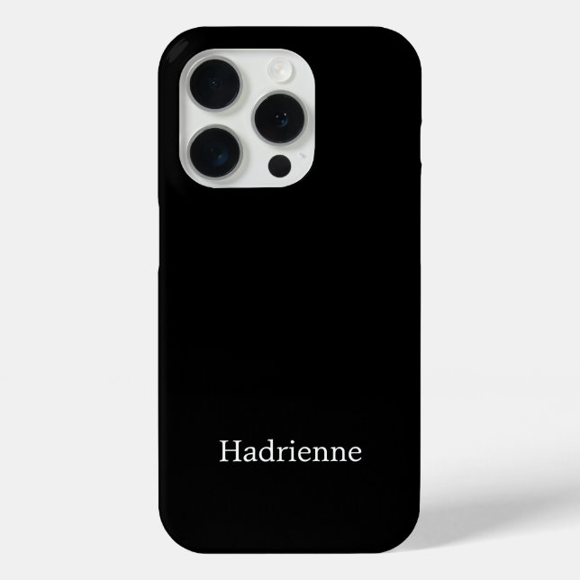 Modern Black White Monogram Name Case-Mate iPhone Case (Back)