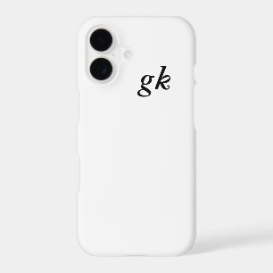 Modern Black White Monogram Name iPhone 17 Case