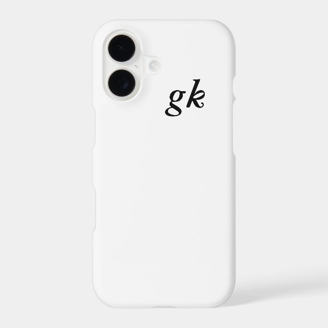 Modern Black White Monogram Name Case-Mate iPhone Case (Back)