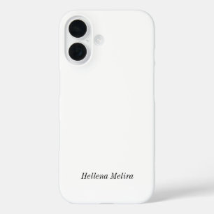 Modern Black White Monogram Name iPhone 16 Case