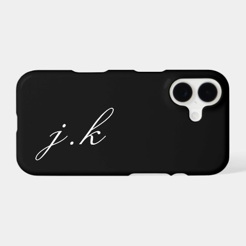 Modern Black White Monogram Name iPhone 17 Case