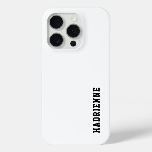 Modern Black White Monogram Name Case-Mate iPhone Case (Back)