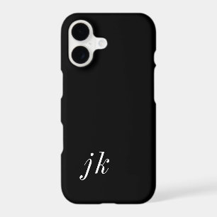 Modern Black White Monogram Name iPhone 17 Case