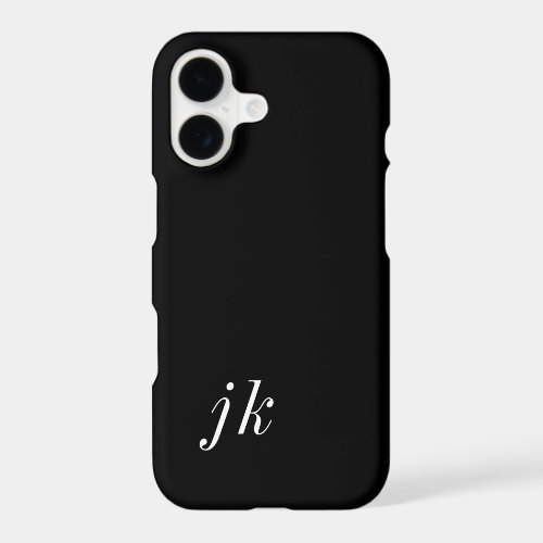Modern Black White Monogram Name iPhone 17 Case