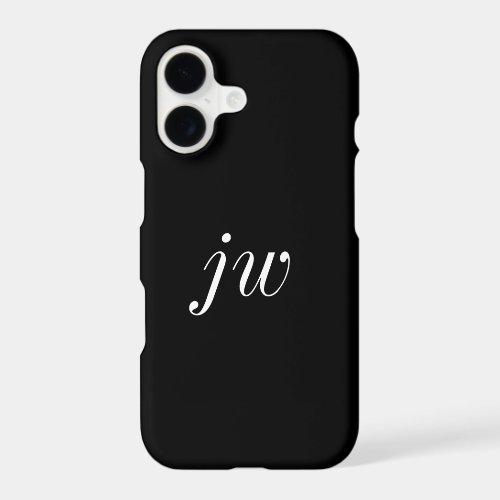 Modern Black White Monogram Name iPhone 17 Case