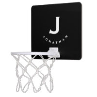 Modern Black White Monogram Name
