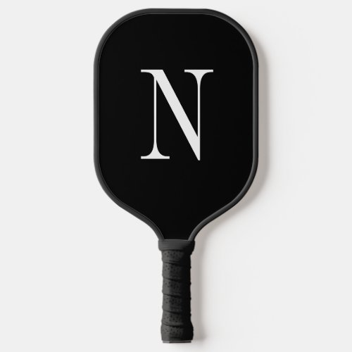 Modern Black &white monogram Pickleball Paddle