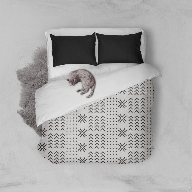 Modern Black White Mudcloth African Pattern Duvet Cover (Creator Uploaded)