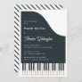 Modern Black White Music Piano Recital Invitation