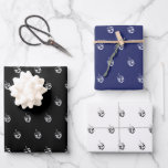 Modern black white navy dreidel pattern Hanukkah Wrapping Paper Sheets<br><div class="desc">Elegant black white and navy blue dreidel pattern minimalist modern Hanukkah gift Wrapping Paper sheets. Three assorted patters and colors: black and white. White and black. navy blue and white. Dreidel (a spinning top with four sides, each inscribed with a letter of the Hebrew alphabet) These wrapping paper sheets are...</div>