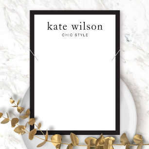 Modern Black White Necklace Display Card