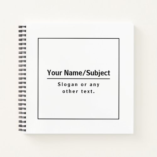 Modern Black  White Notebook
