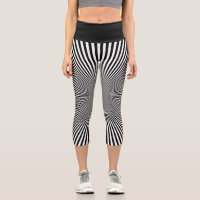 Black and White Optical Illusion Yoga Capris  Yoga capris, Plus size  leggings, Compression leggings