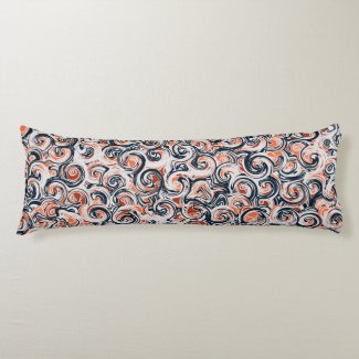 Modern Black White Orange Abstract Pattern