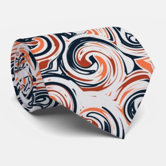 Modern Black White Orange Abstract Pattern
