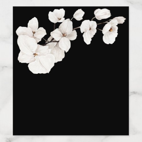 Modern Black White Orchids Floral Wedding Envelope Liner