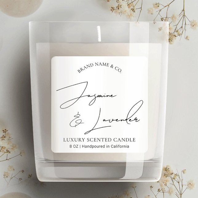 Modern Black White Packaging Candle Label (You can use this modern product sticker design for candles, diffusers, soaps, wax melts and more!)