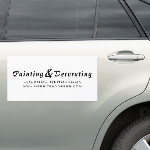 Modern Black  White Painter  Decorator Car Magnet