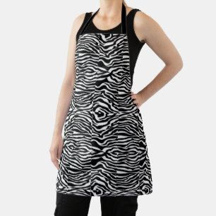 Modern Black White Pattern Animal Apron