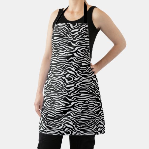 Modern Black White Pattern Animal Apron