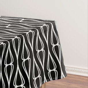 Modern Black White Pattern Tablecloth