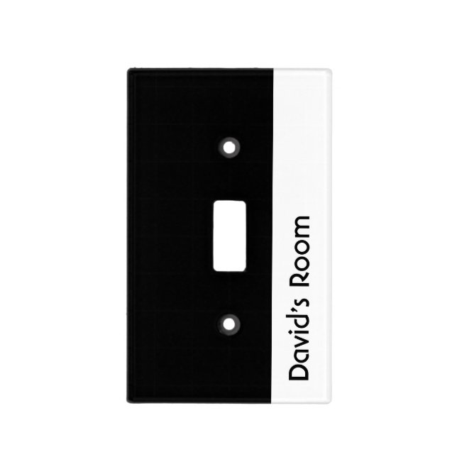 Modern Black & White (Personalized) Light Switch Cover (Front)