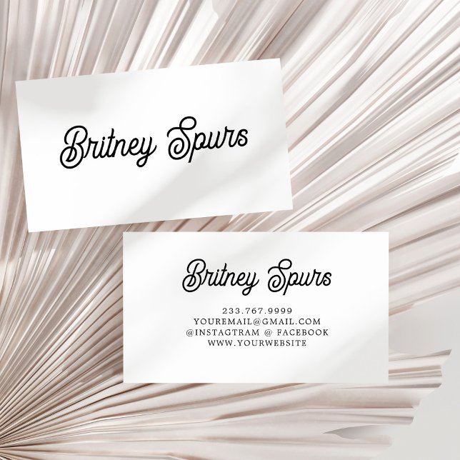Modern Black White Personalized Monogram and Name  Business Card (Creator Uploaded)