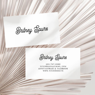 Modern Black White Personalized Monogram and Name  Business Card