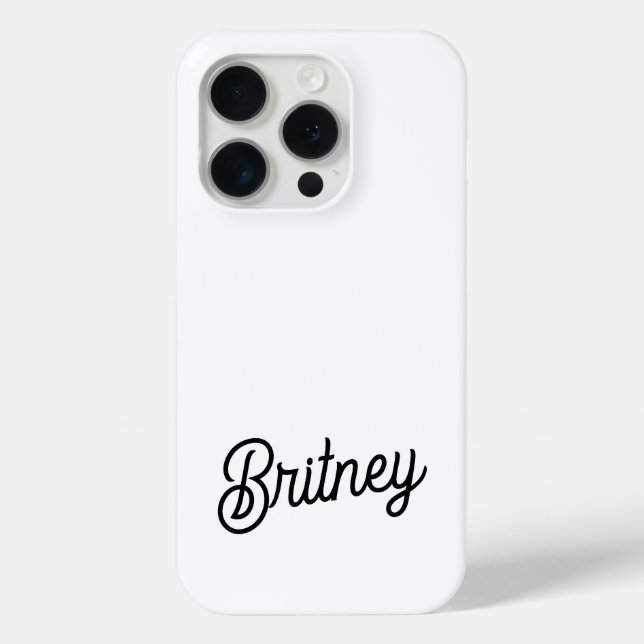 Modern Black White Personalized Monogram and Name  Case-Mate iPhone Case (Back)