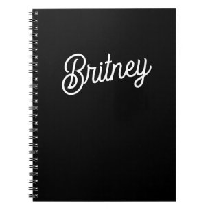 Modern Black White Personalized Monogram and Name Notebook