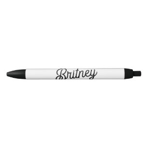 Modern Black White Personalized Monogram and Name Pen