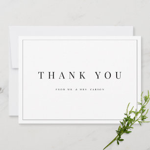 Modern Black & White Personalized Thank you Card