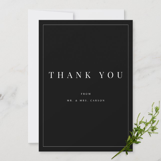 Modern Black & White Personalized Thank you Card (Creator Uploaded)