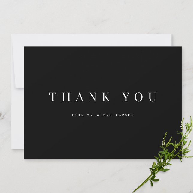 Modern Black & White Personalized Thank you Card (Creator Uploaded)