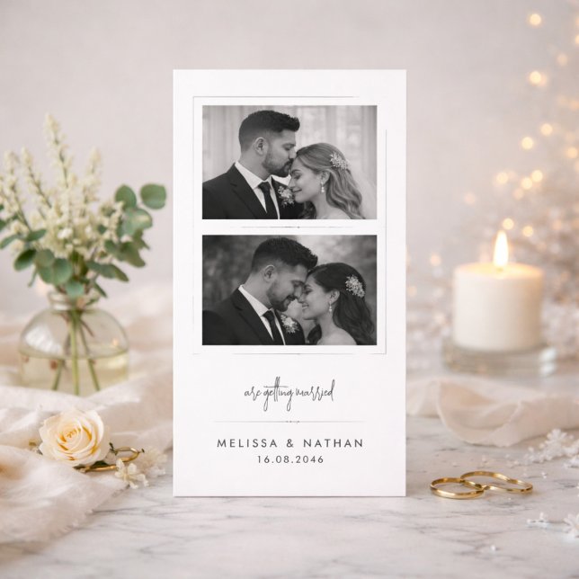Modern Black & White Photo Bookmark Save the Date (Creator Uploaded)