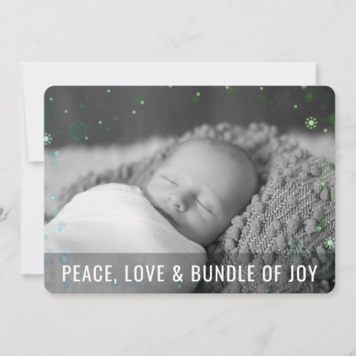 Modern Black White Photo Filter Bundle Of Joy Holiday Card