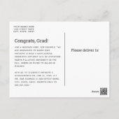 Modern Black & White Photo Graduation Postcard (Back)