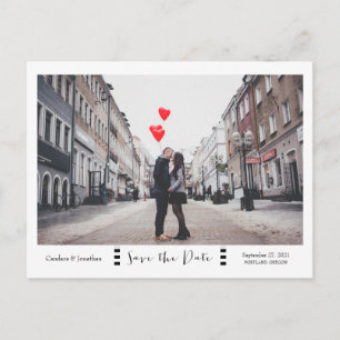 Modern Black & White Photo Save the Date Announcement Postcard