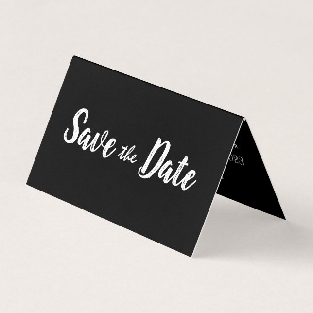 Modern Black & White Photo Save The Date Card (Front)
