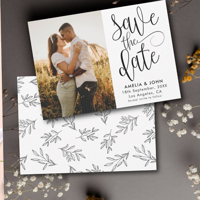 Modern Black & White Photo Save the Date Wedding (Creator Uploaded)