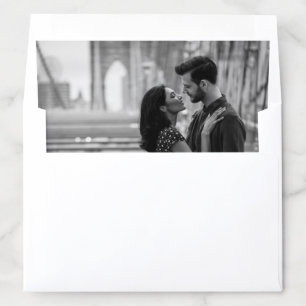 Modern Black & White Photo Wedding Envelope Liner